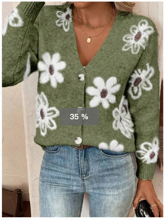 Lily - Charmant vest met bloemenprint en knoopsluiting