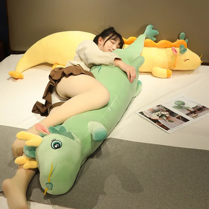 DraggoNest - Schattig drakenlichaamskussen met een volledige vorm en comfortabele knuffelondersteuning