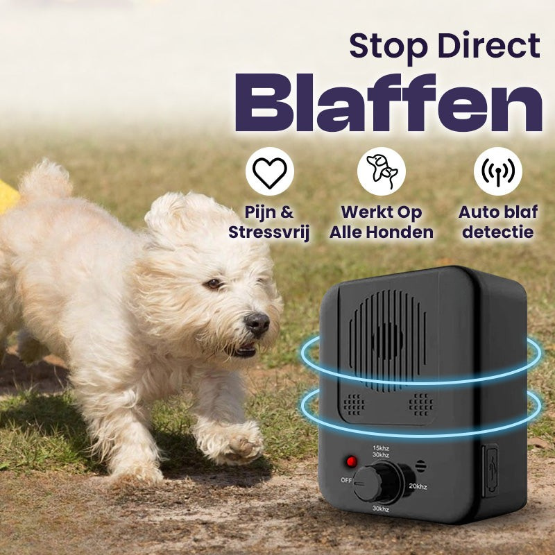 CalmTail – Weerbestendig antiblafapparaat met instelbare ultrasone niveaus