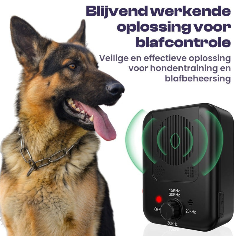 CalmTail – Weerbestendig antiblafapparaat met instelbare ultrasone niveaus