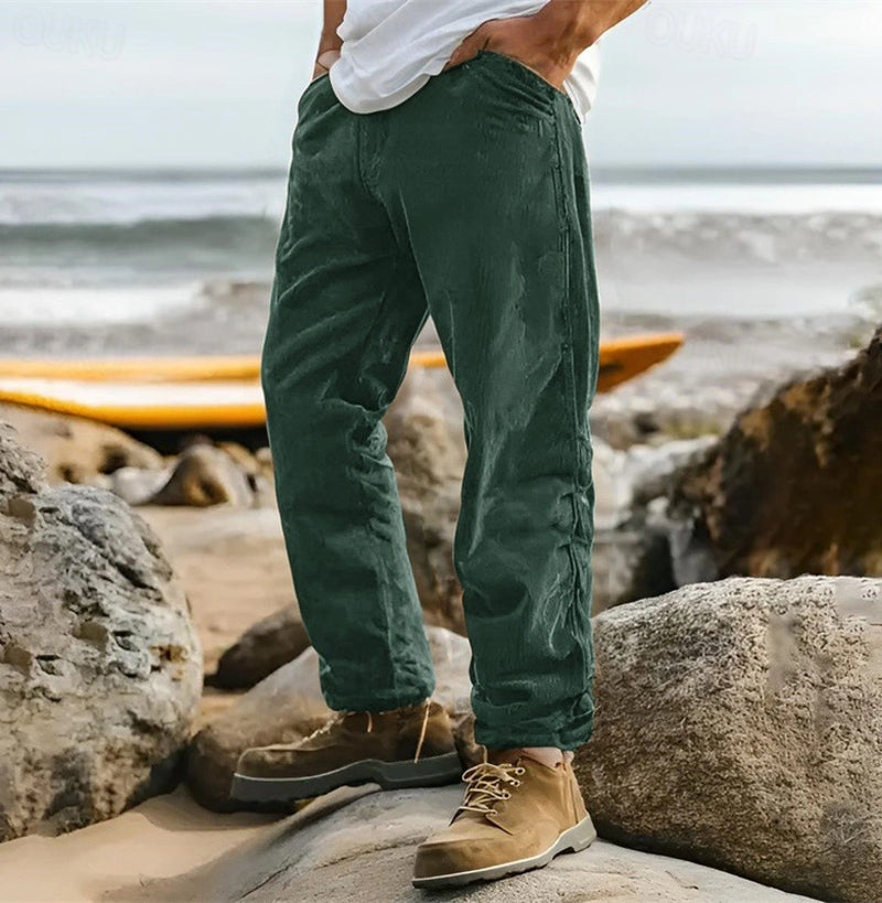 Ethan - Elegante broek met rechte pijpen, praktische zakken en comfortabele pasvorm
