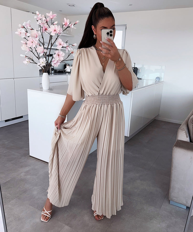 Selena - Elegante geplooide maxi jurk met een flatterende taille