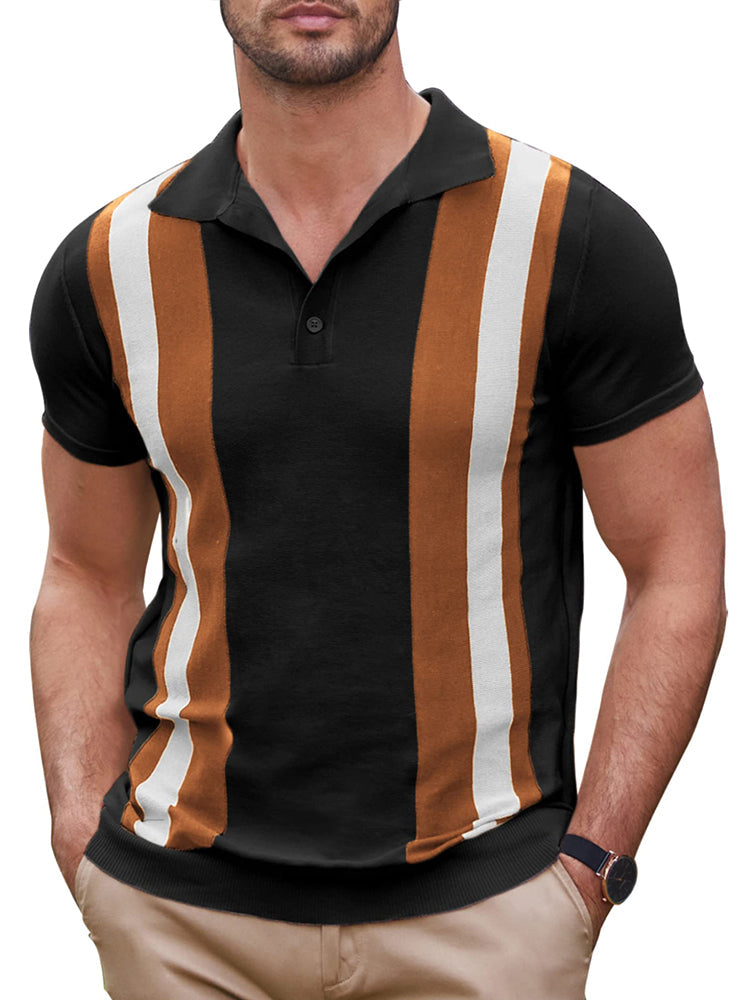 Orion - Gestreept poloshirt met korte mouwen en knoopsluiting