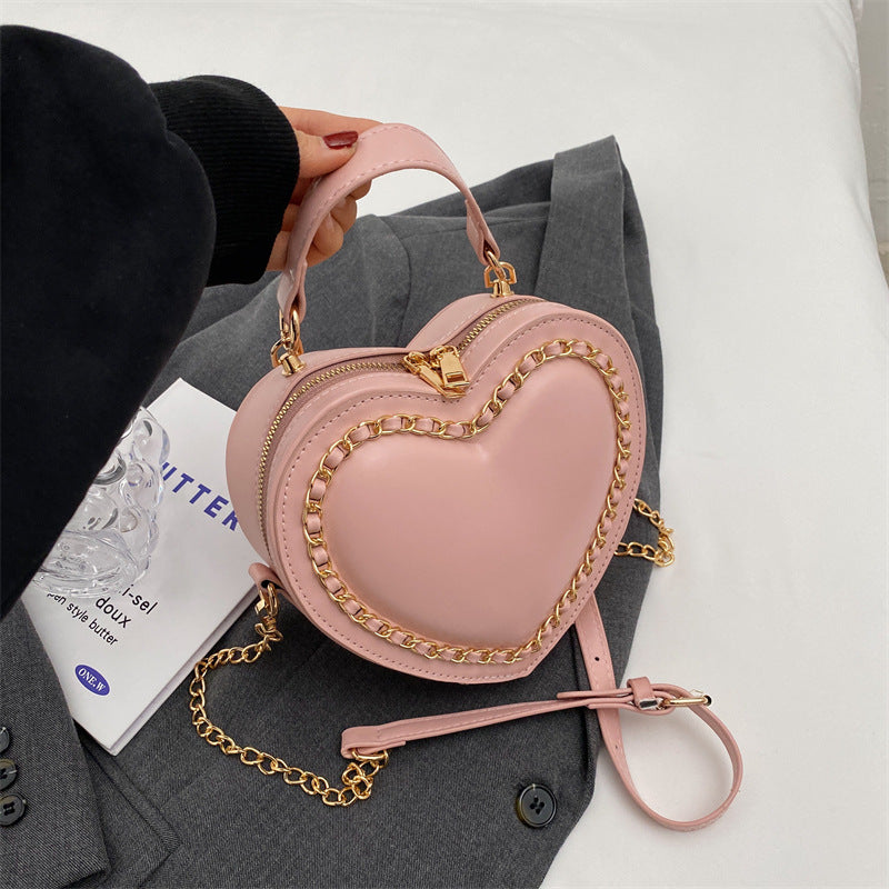 Sophia - Trendy hartvormige schoudertas met kettingen