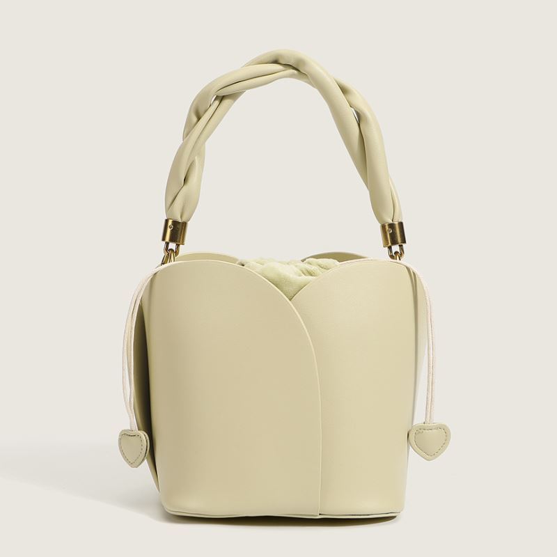 Lily - Elegante bucket bag met bloemmotief en koordsluiting