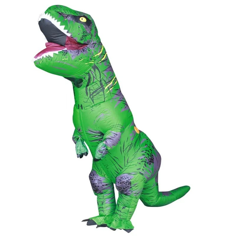 DinoFun – Opblaasbaar T Rex kostuum met riem en hilarisch oversized ontwerp