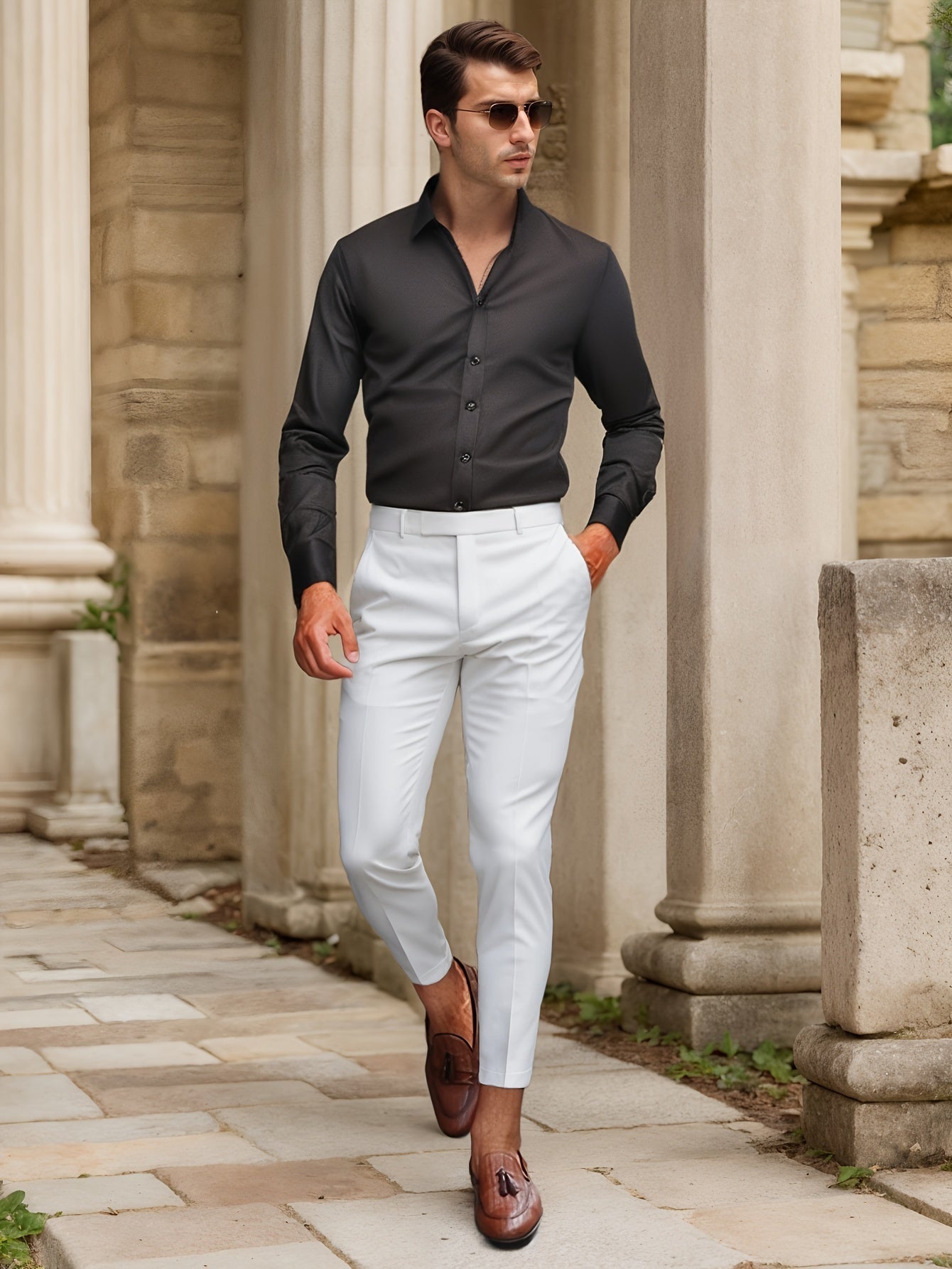 Luca - Slim Fit Overhemd met Gestreepte Kraag