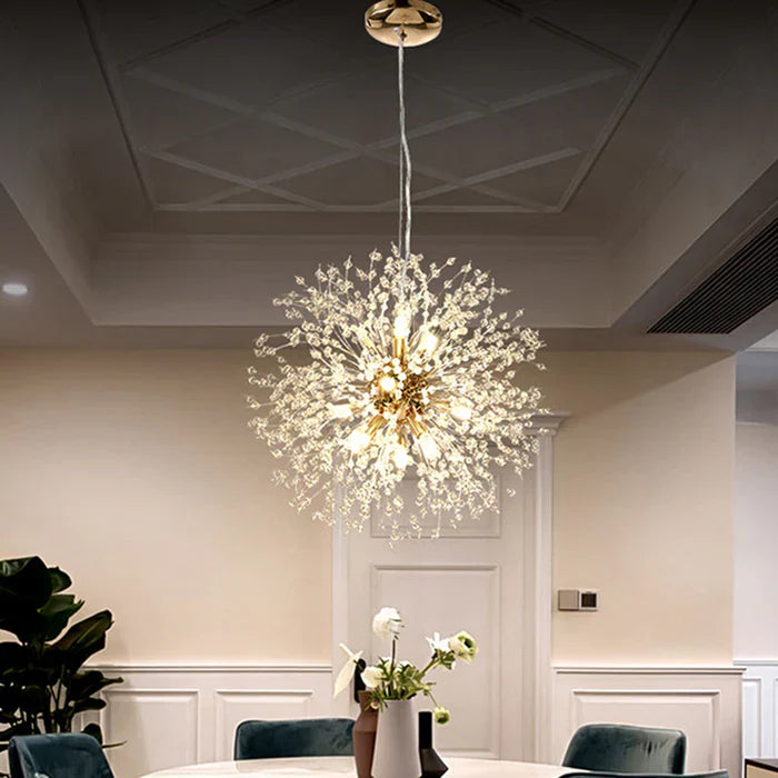 StarAura - Kristallen LED Hanglamp met Paardenbloem Geïnspireerd