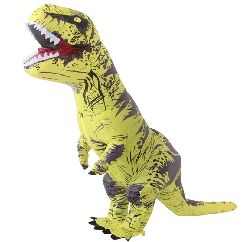DinoFun – Opblaasbaar T Rex kostuum met riem en hilarisch oversized ontwerp