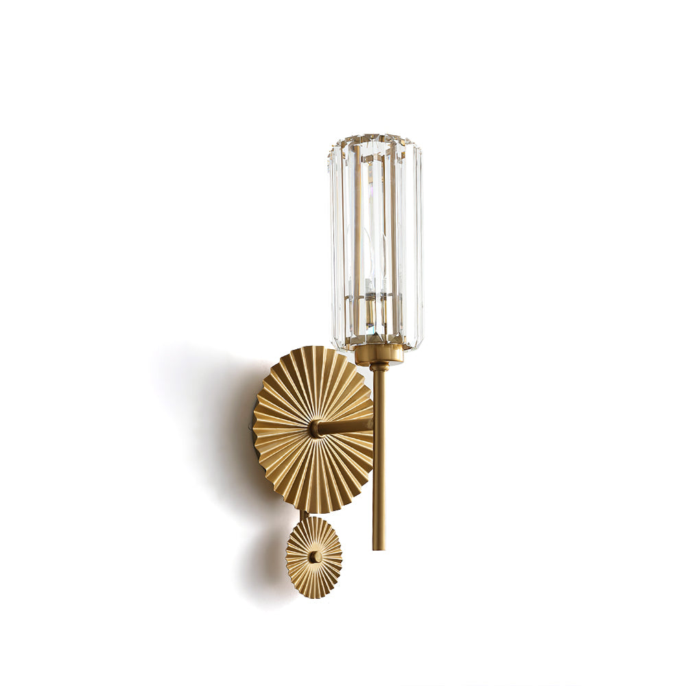 VetroLux – Wandlamp met cilindrische glazen kap en metalen basis