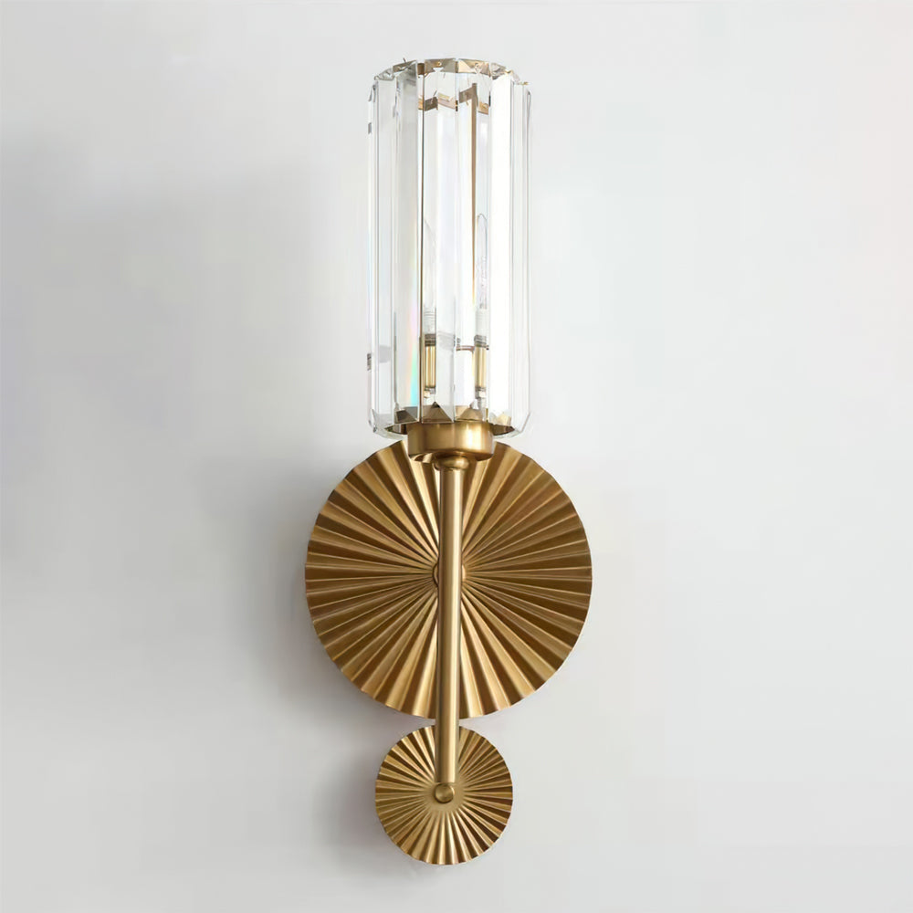 VetroLux – Wandlamp met cilindrische glazen kap en metalen basis