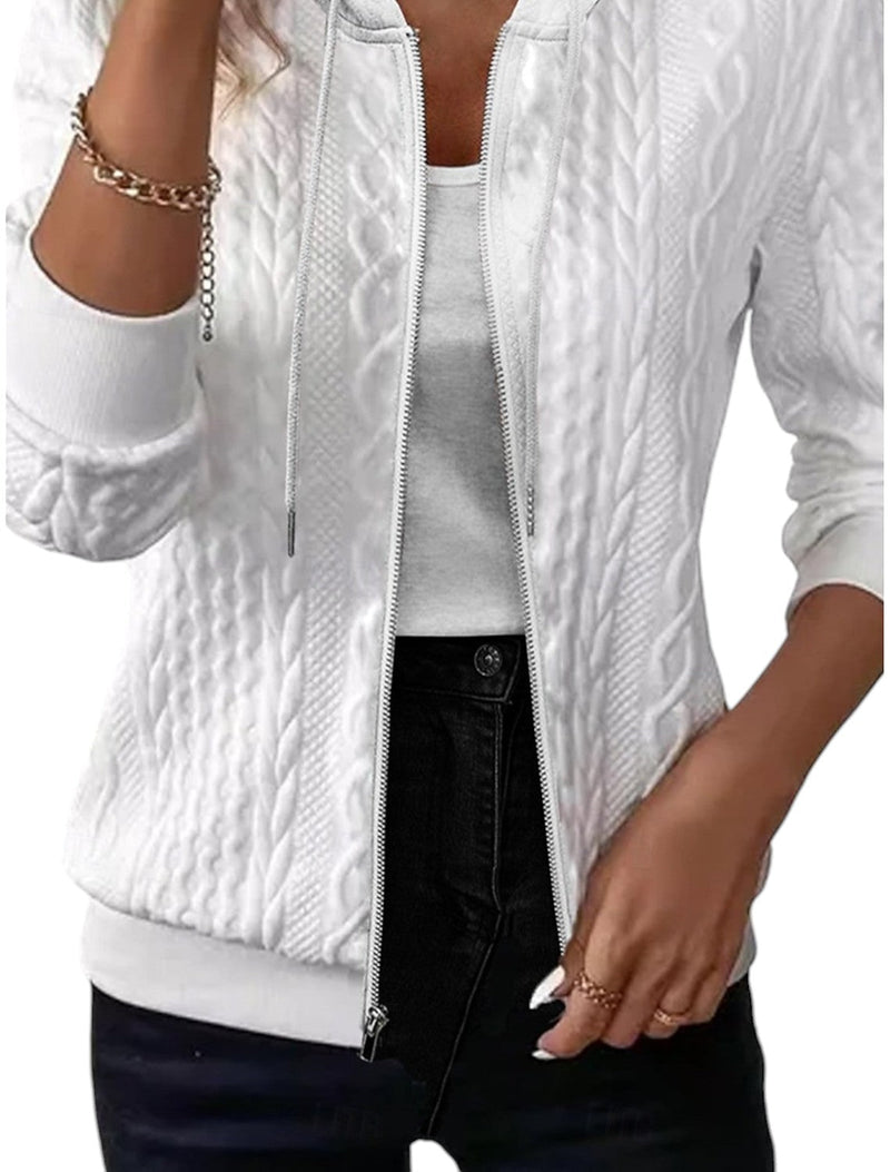 Penelope - Stijlvol vest met rits, getailleerd silhouet en gestructureerde capuchon