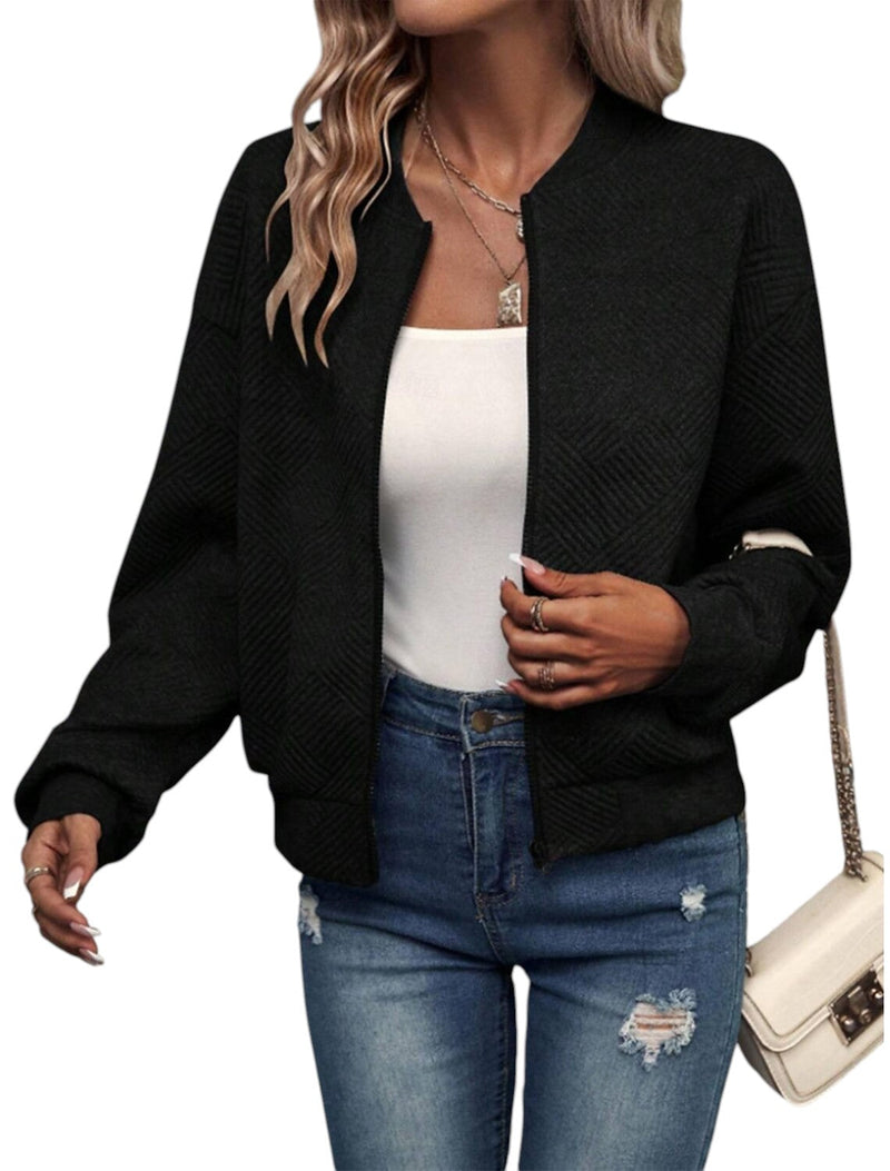 Fiona – Trendy bomberjack met ritssluiting aan de voorkant en gestructureerd ontwerp