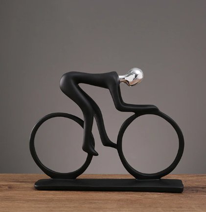 CycleCraft - Uniek beeld van een fietsliefhebber voor huis- en tuindecoratie