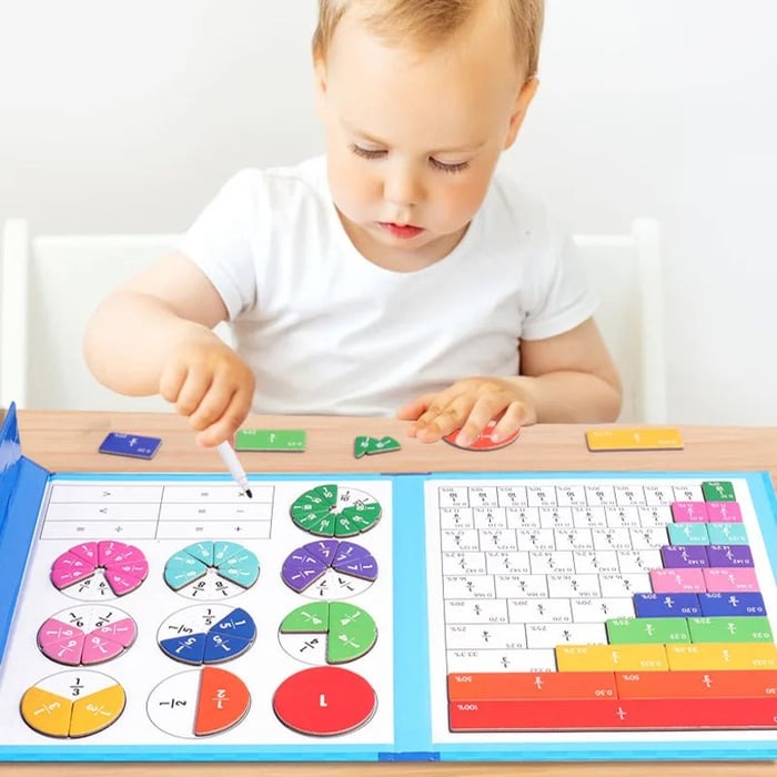 FractionMaster - Montessori magnetisch puzzelboek voor het leren van breuken