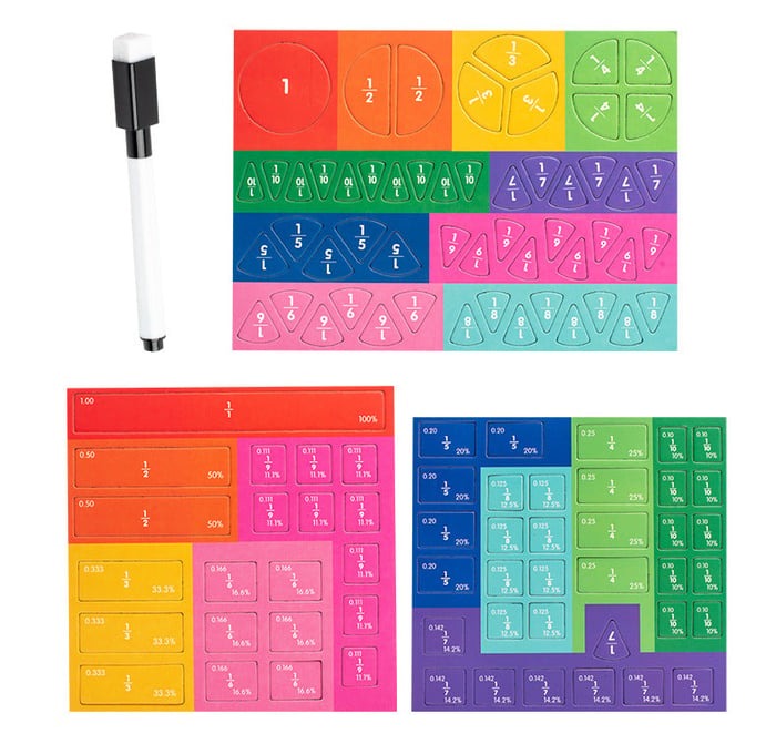 FractionMaster - Montessori magnetisch puzzelboek voor het leren van breuken