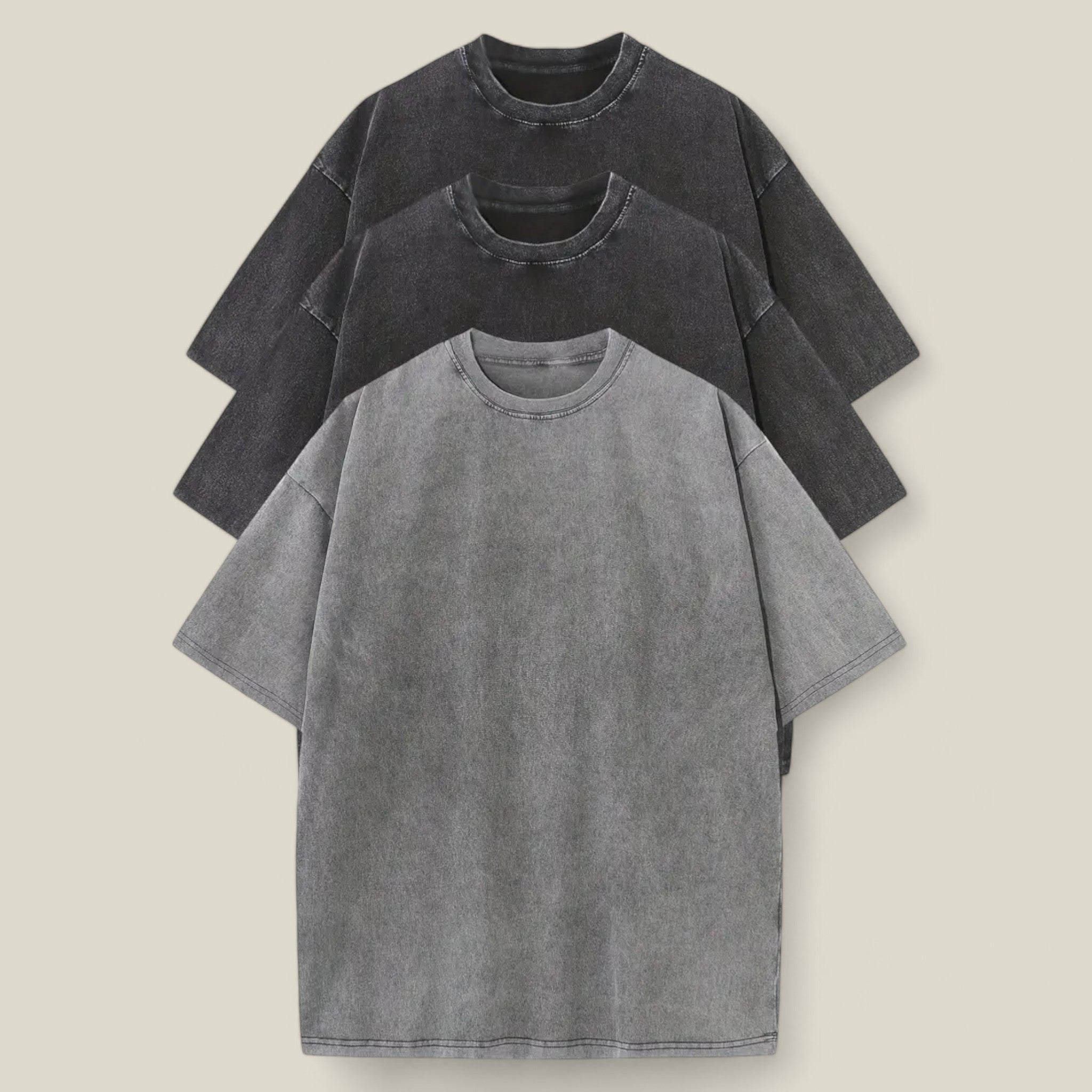 Ethan - Set van 3 Casual Effen T-shirts voor Dagelijks Comfort