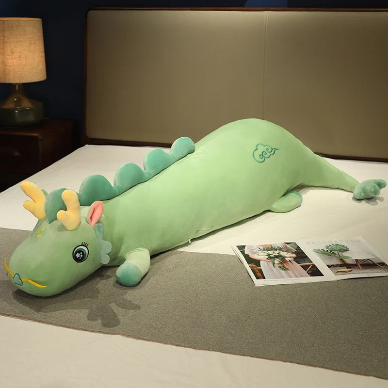 DraggoNest - Schattig drakenlichaamskussen met een volledige vorm en comfortabele knuffelondersteuning