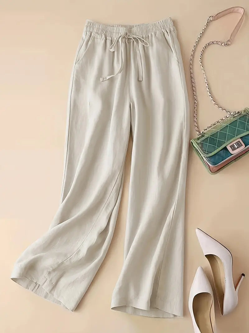 Alicea - Luxe loose fit broek met koord en zakken