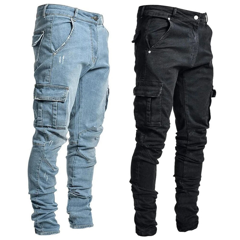 Claus - Modieuze Denim Cargo Broek met meerdere zakken