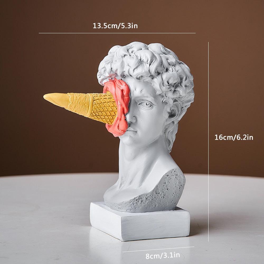 ArtWhimsy - Speelse ijs gezicht kunst sculptuur voor thuisdecoratie