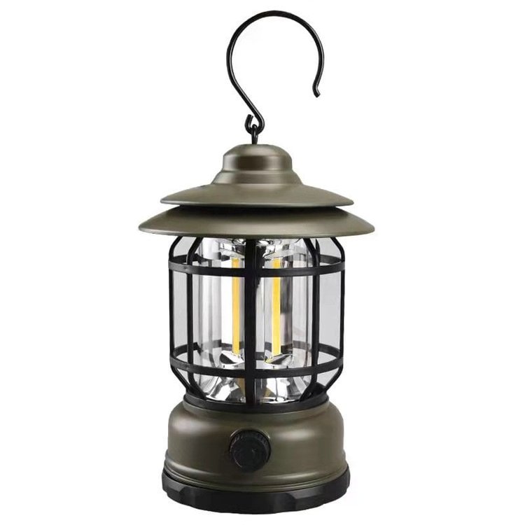 TimberGlow - Vintage-geïnspireerde draagbare kampeerlamp met warme sfeerverlichting