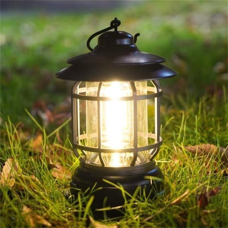 TimberGlow - Vintage-geïnspireerde draagbare kampeerlamp met warme sfeerverlichting