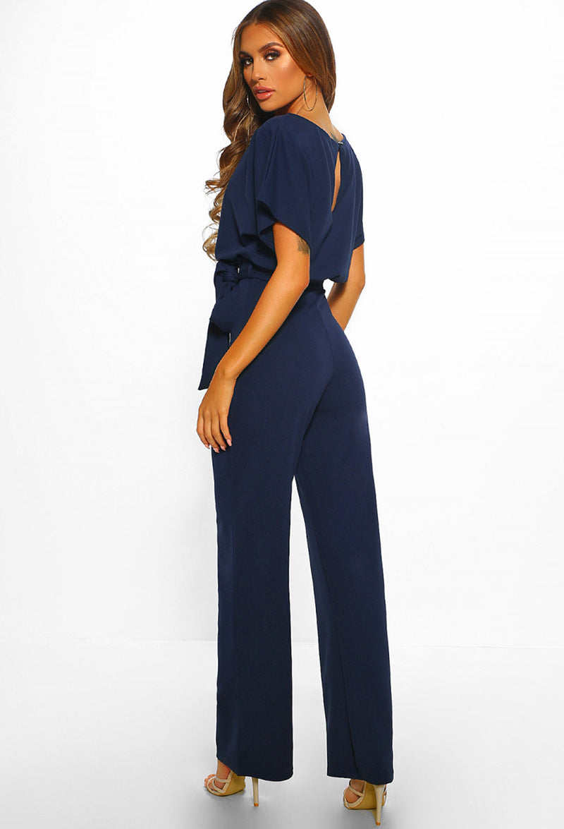 Camila - Chique jumpsuit met brede benen en een modern randje