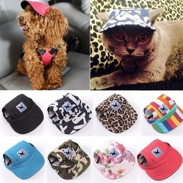 PetCap - Stijlvolle honden- en kattenhoed met verstelbare pasvorm voor bescherming tegen de zon en comfort