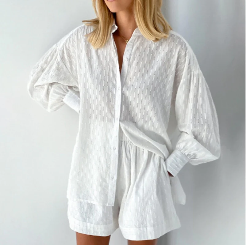 Isabella - Elegante tweedelige zomerset met lantaarnmouwen