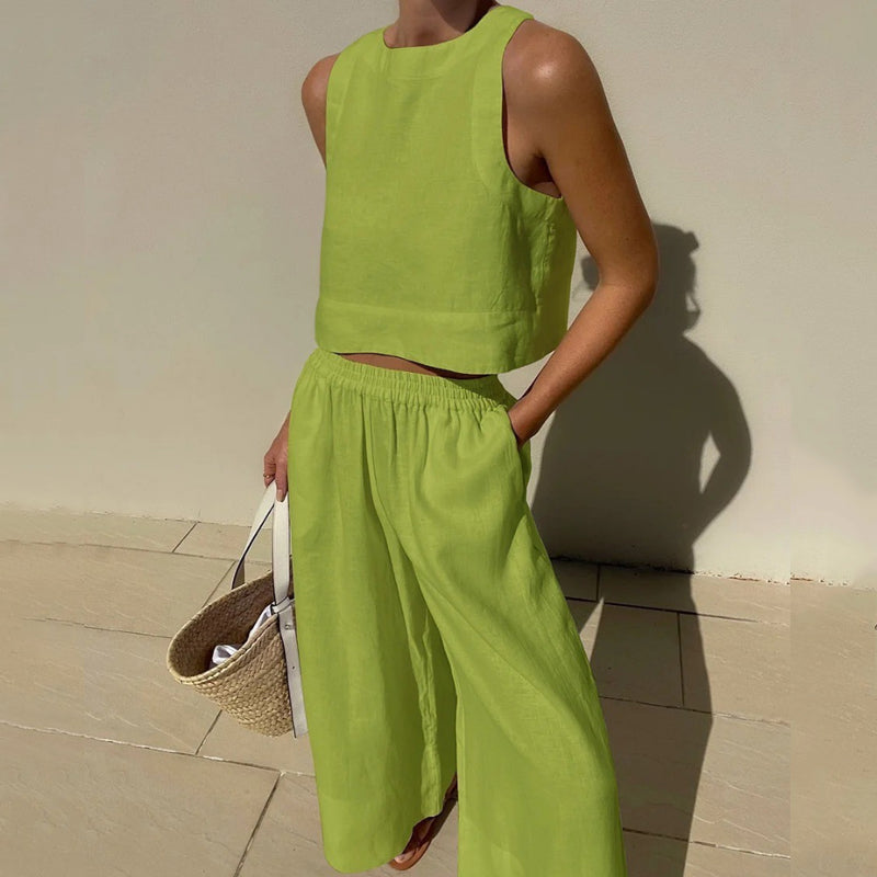 FlexiChic™️ - Dames Outfit Broek Tweedelige Set