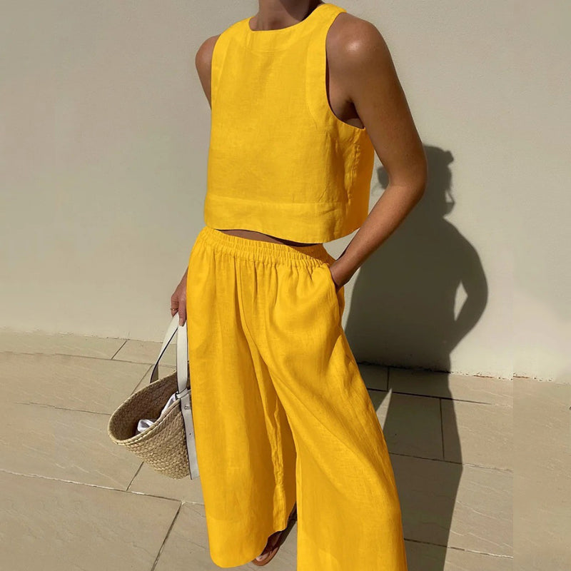 FlexiChic™️ - Dames Outfit Broek Tweedelige Set