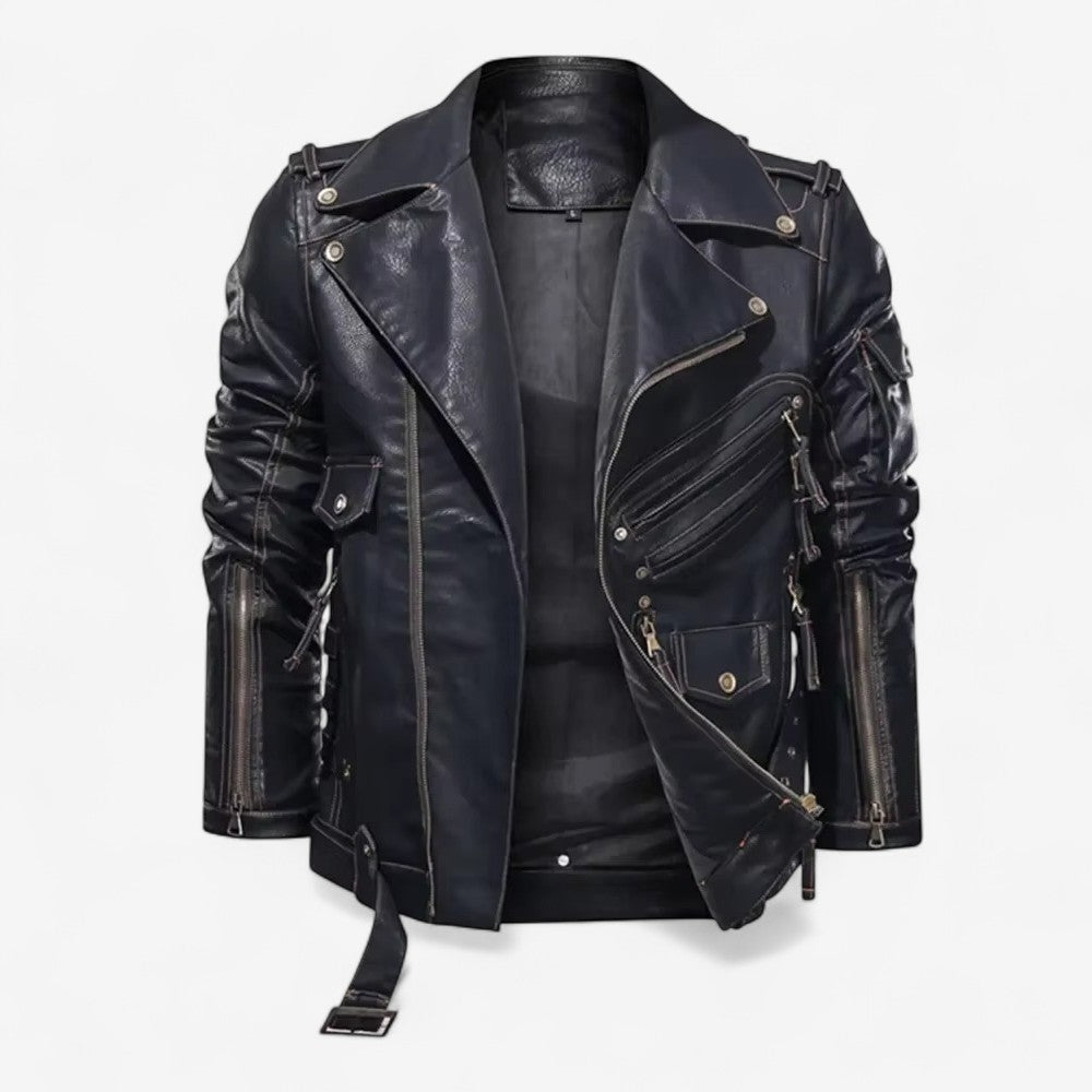 Floris - Jas met Asymmetrische Rits en Gespdetails