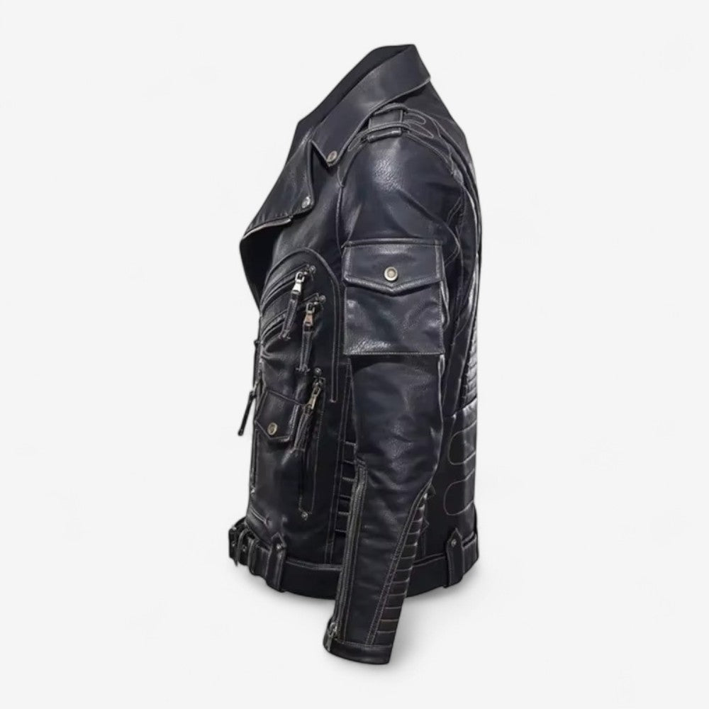 Floris - Jas met Asymmetrische Rits en Gespdetails