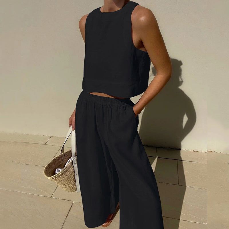 FlexiChic™️ - Dames Outfit Broek Tweedelige Set