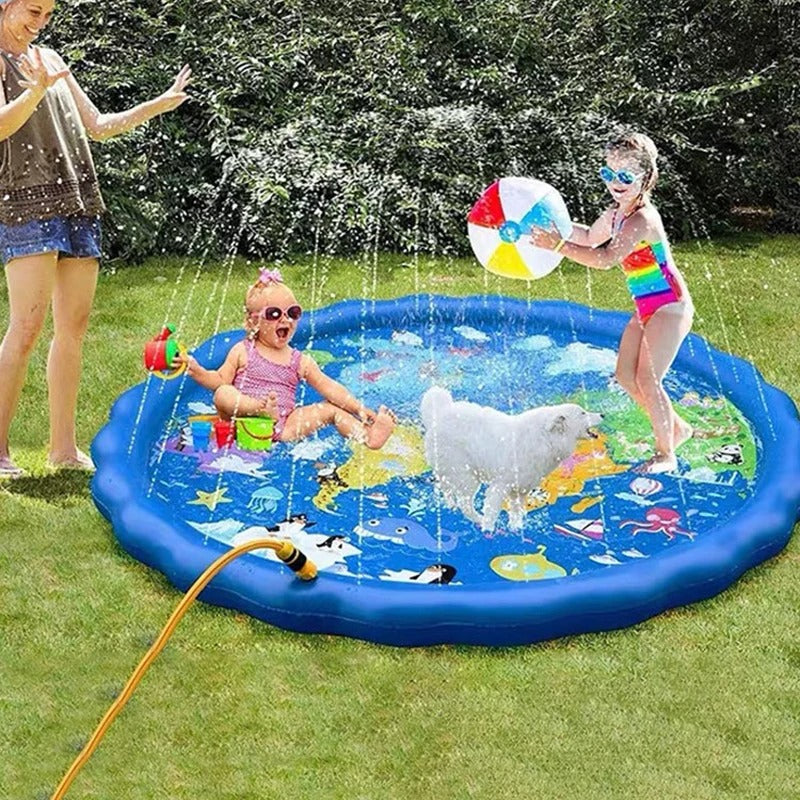 AquaWhirl – Spetterspeelmat met waterstralen en leuk zeethema-ontwerp