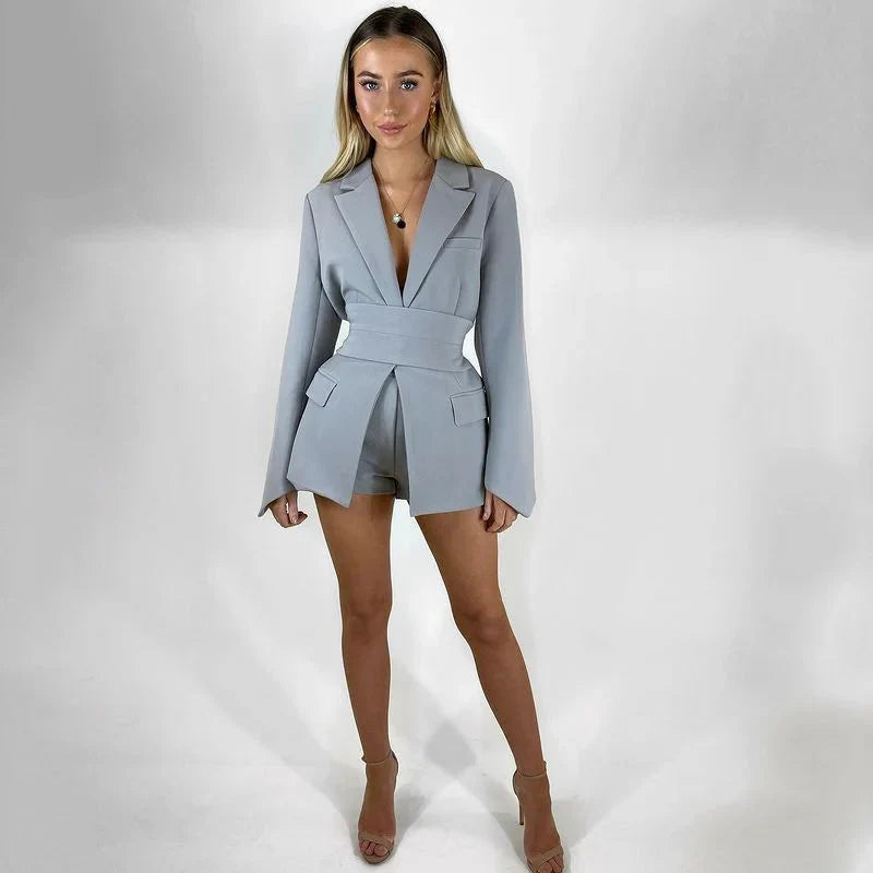 Kendra - Elegante Blazer Met Riem Voor Tijdloze Elegantie