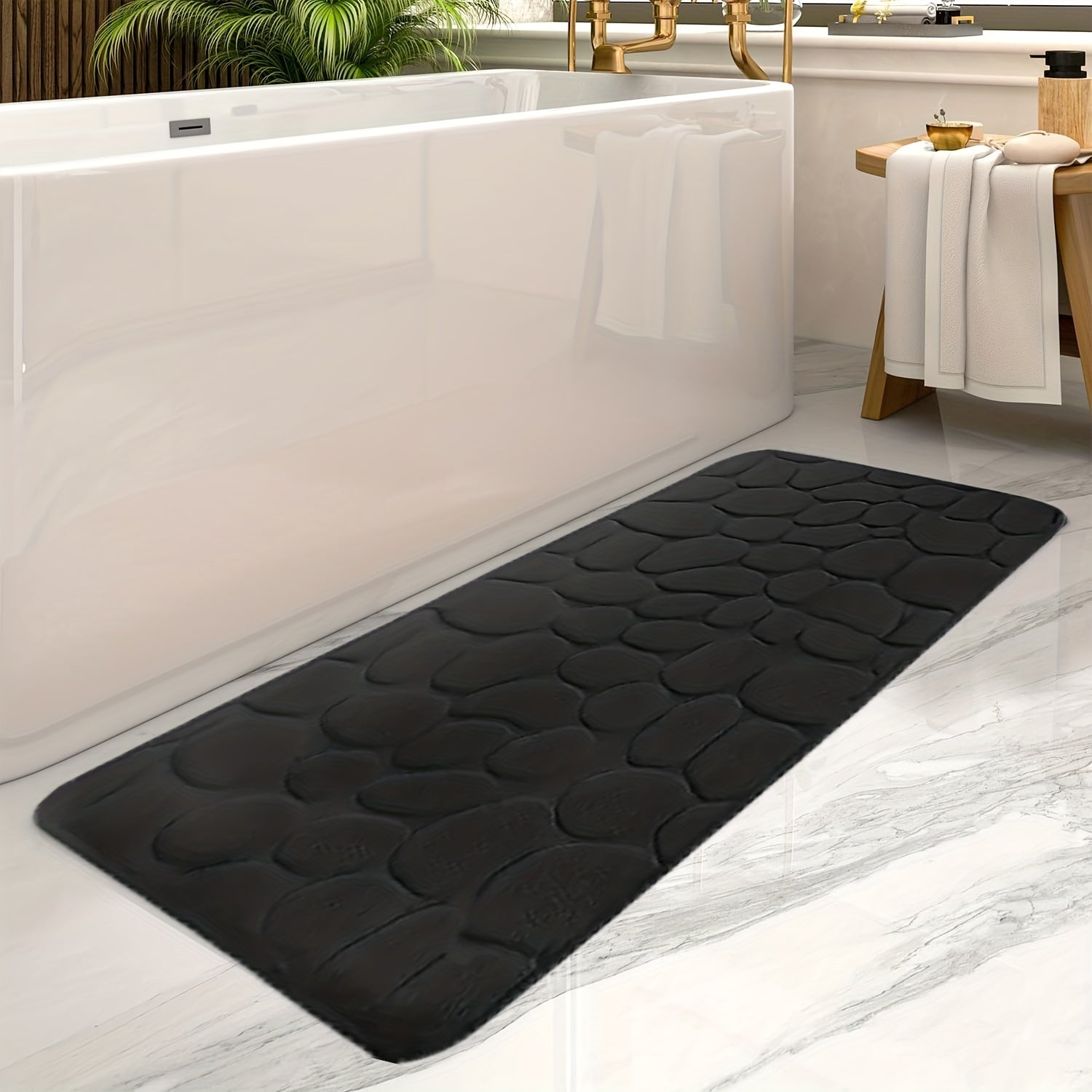 SafeStep - Stijlvolle antislip rechthoekige badmat met zachte, absorberende textuur