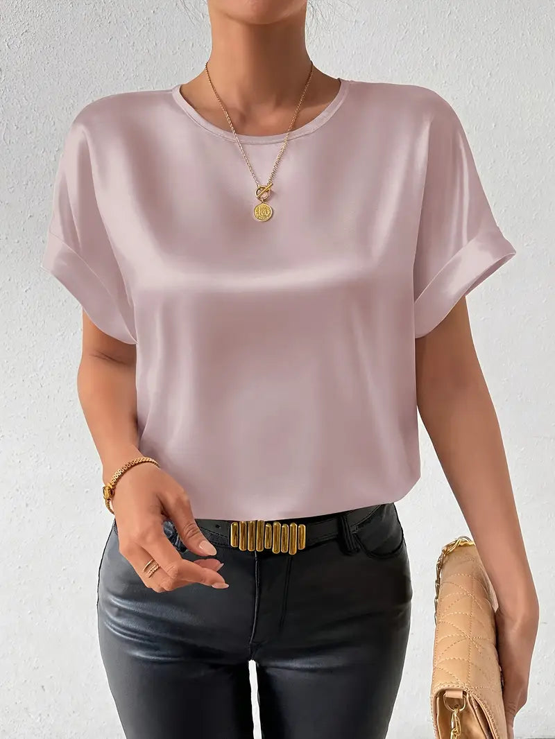 Norma - Elegant T-shirt met korte mouwen en ronde streep