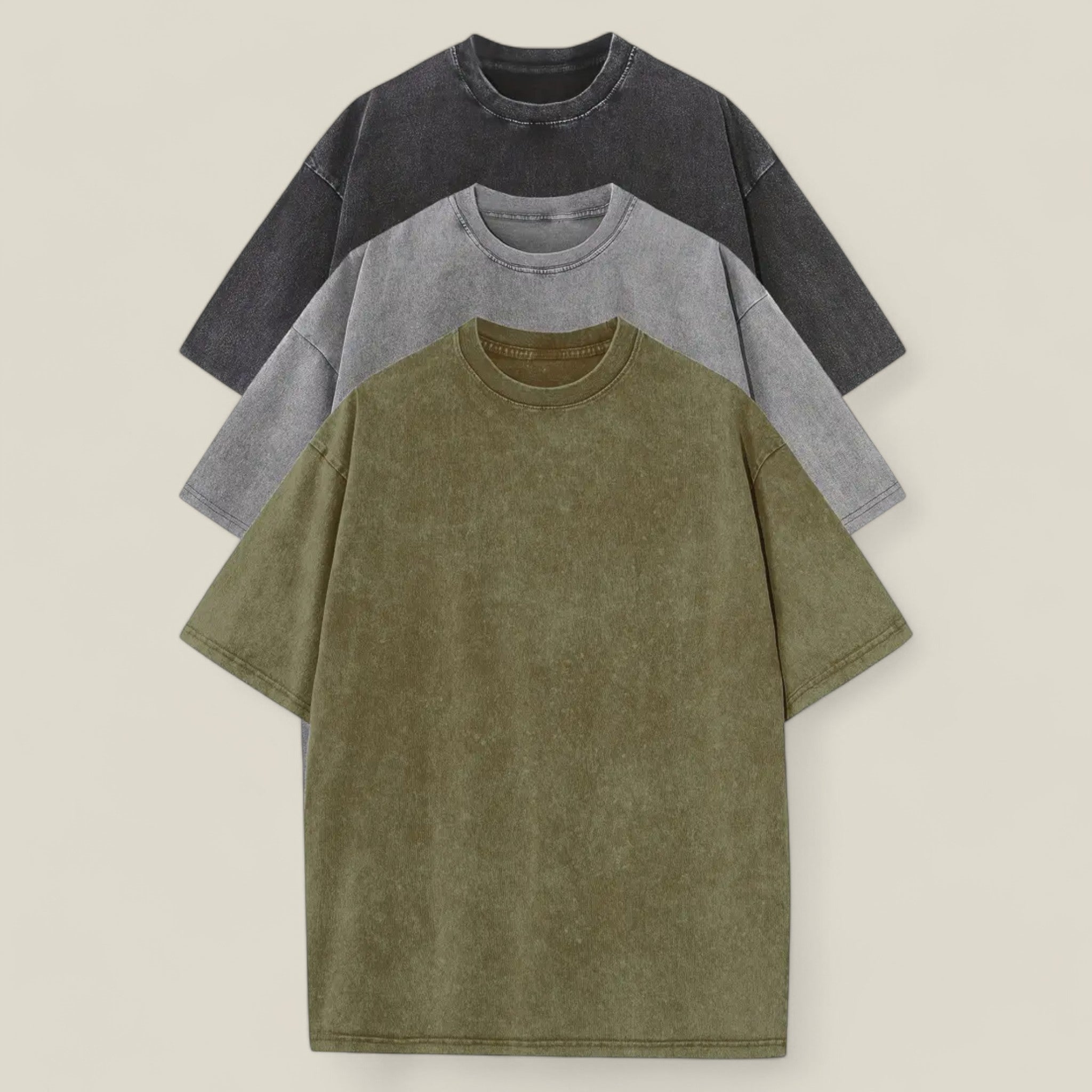 Ethan - Set van 3 Casual Effen T-shirts voor Dagelijks Comfort