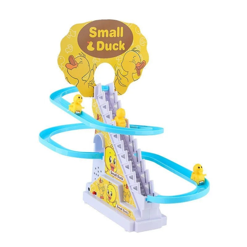 DuckSlide – Eenden thema hellingspeelgoed met traplift en glijrail spoor