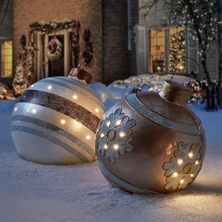 FestiGlow -Opblaasbare Kerstbal met LED-lampjes voor buitendecoratie