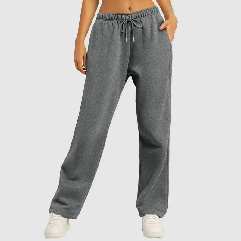 Maria - Comfortabele Sweatbroek met Brede Benen, Elastische Tailleband en Zakken