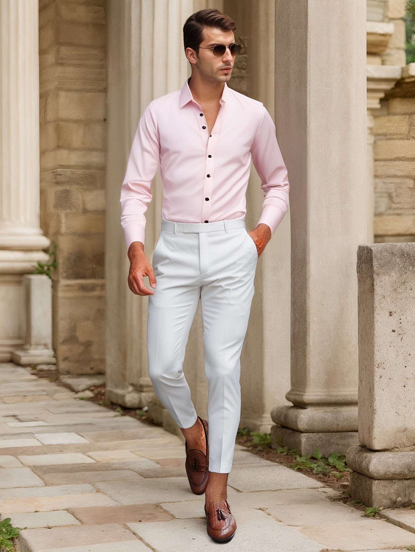 Luca - Slim Fit Overhemd met Gestreepte Kraag