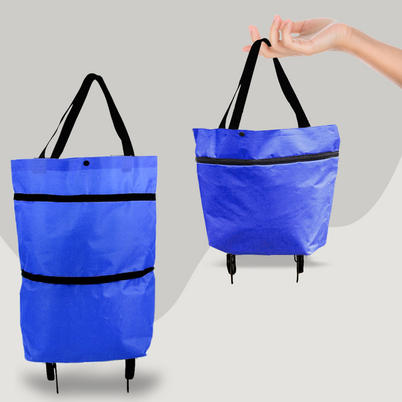 TrollyTote - Opvouwbare boodschappentrolley met omvormbare wielbasis en compacte draagstijl