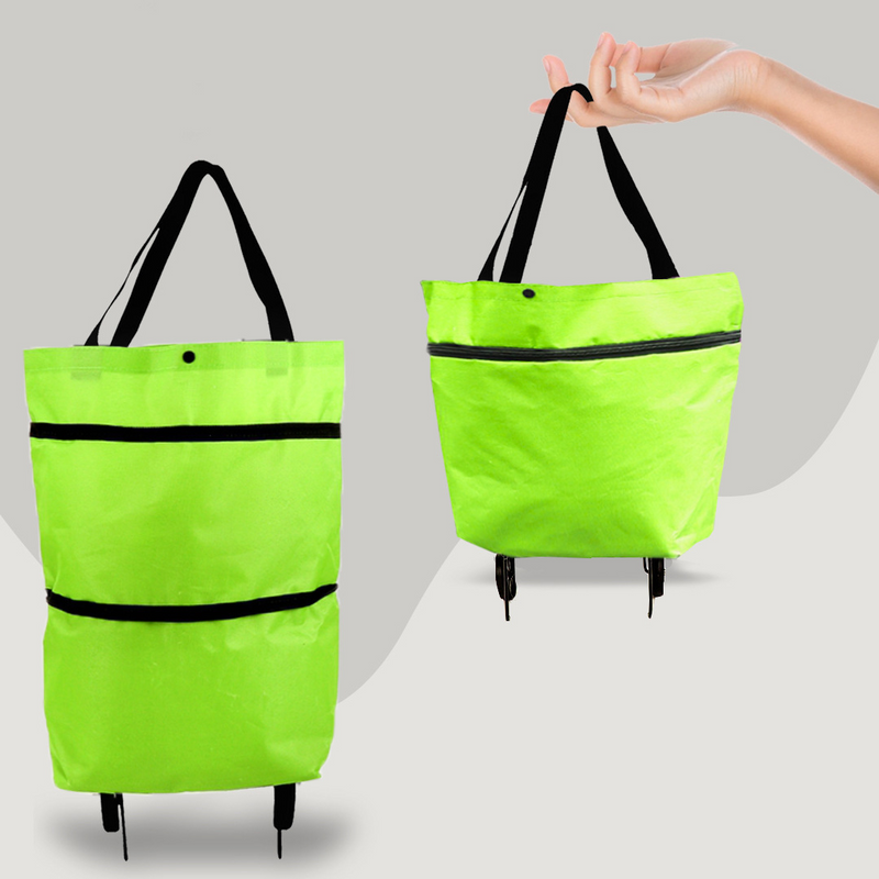 TrollyTote - Opvouwbare boodschappentrolley met omvormbare wielbasis en compacte draagstijl