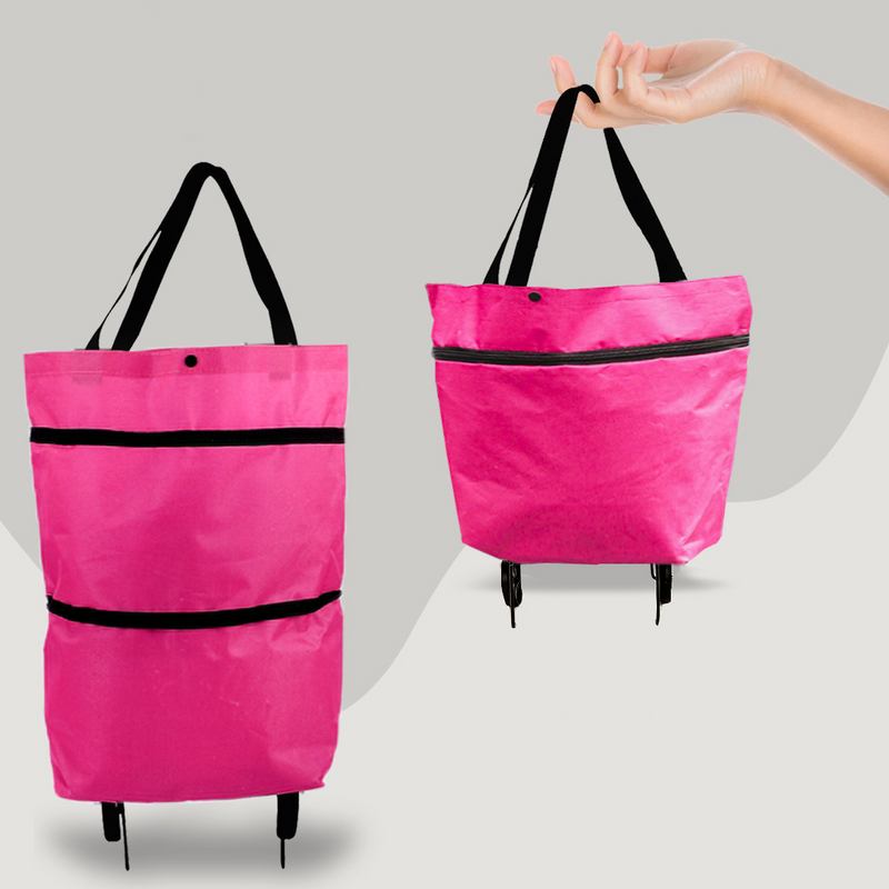 TrollyTote - Opvouwbare boodschappentrolley met omvormbare wielbasis en compacte draagstijl