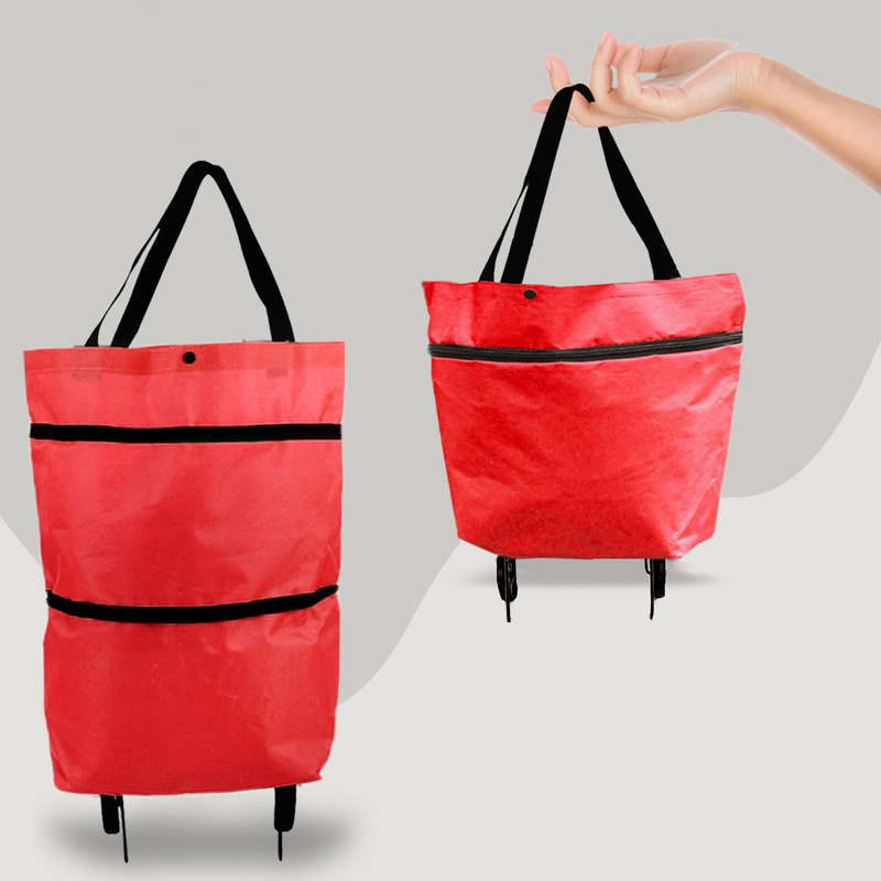 TrollyTote - Opvouwbare boodschappentrolley met omvormbare wielbasis en compacte draagstijl