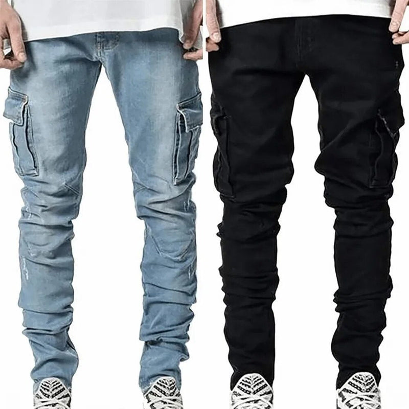 Claus - Modieuze Denim Cargo Broek met meerdere zakken