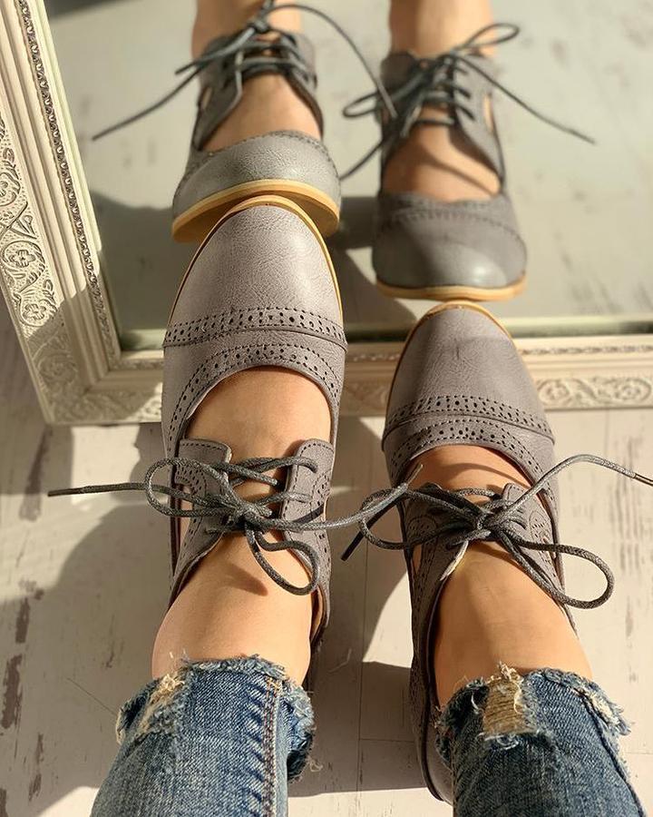 Isabella - Elegante Oxford schoenen met hoge hak en lace-up ontwerp